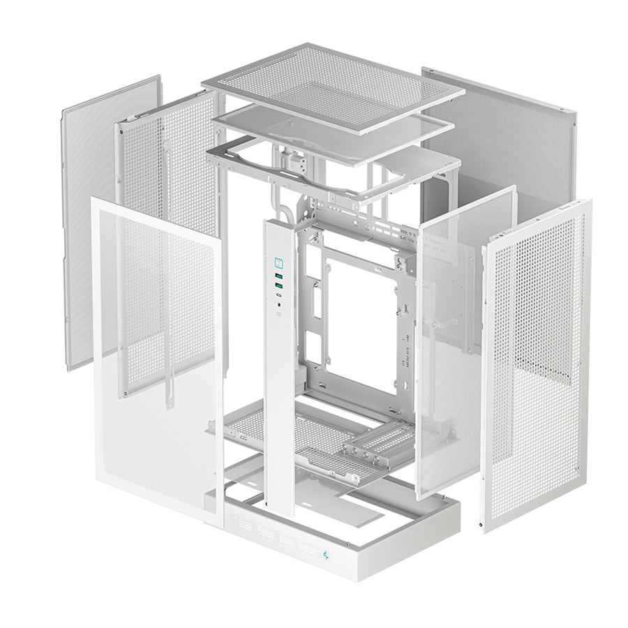 Deepcool CH270 Digital High Airflow Vertical M-ATX Compact Case with Data Screen (Black, White)