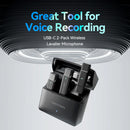 Vention USB-C 2-Pack Wireless Lavalier Microphone with Charging Case (Black) (NCAB0)