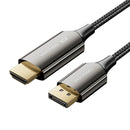 Vention Cotton Braided 8K DisplayPort Male to HDMI Male Cable - Black Zinc Alloy Type 1.8M (HFPBAC)