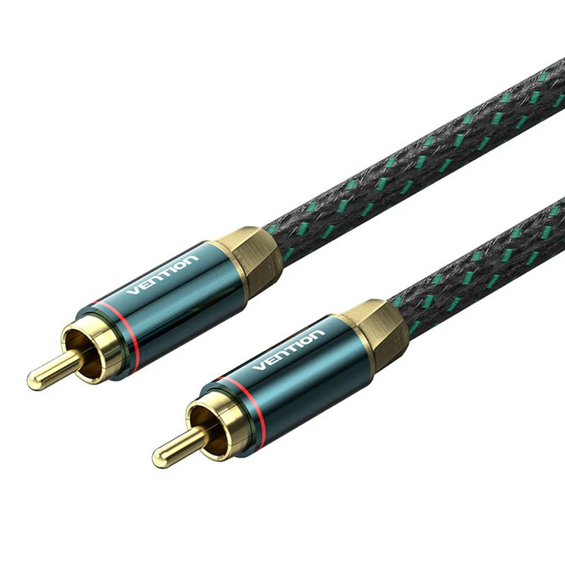 Vention Cotton Braided RCA Male to Male Coaxial Audio Cable - Green Copper Type 2M (BCTGH)