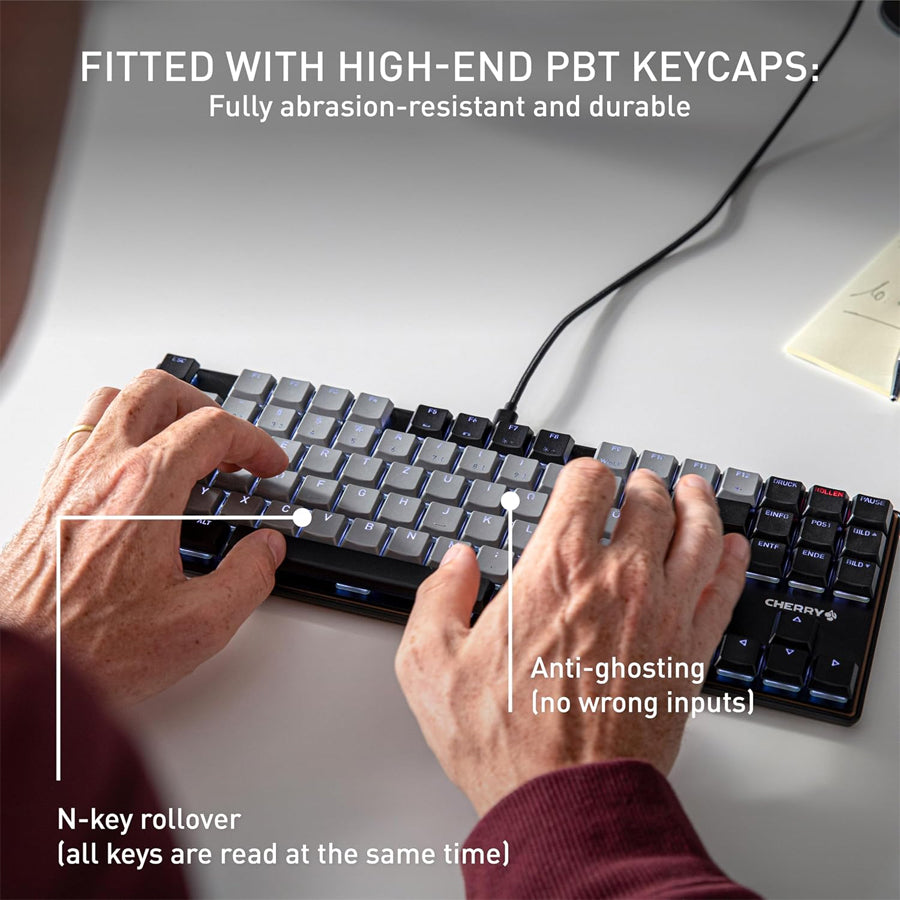 Cherry KC 500 MX LP TKL Low-Profile Mechanical Keyboard (Black) (Cherry MX LP 2.0 Ivory Switch)