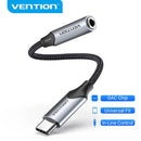 Vention USB-C Male to 3.5MM Earphone Jack with DAC Adapter Aluminum Alloy Type - 0.1M (BGMHA)
