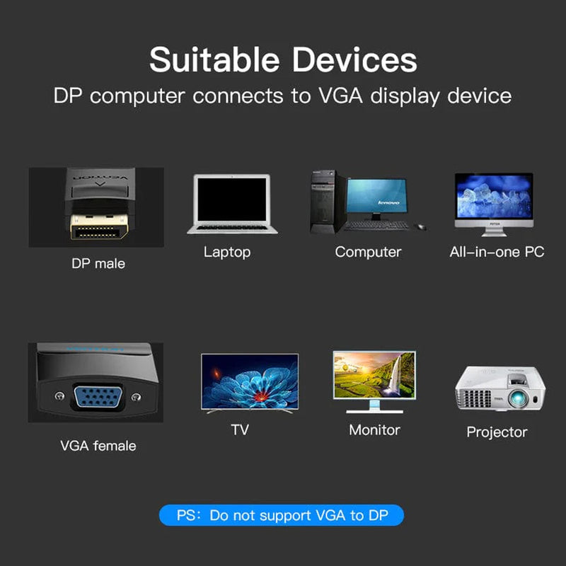 Vention DP to VGA Converter - 0.15M (HBFBB)
