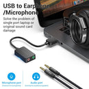 Vention 2-Port USB External Sound Card - USB-A to TRS 3.5mm x 2 - 0.15M (Black) (CDYB0)