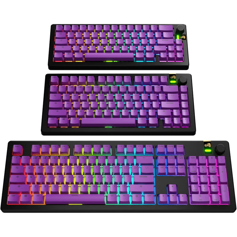 Glorious GPBT Basics Keycaps 130 Keys (Classic Black, Potion Pink, Epic Purple, Revive Red)