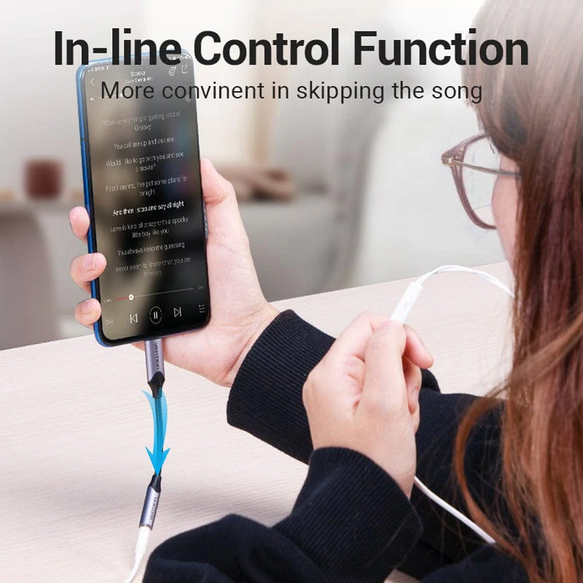 Vention USB-C Male to 3.5MM Earphone Jack with DAC Adapter Aluminum Alloy Type - 0.1M (BGMHA)