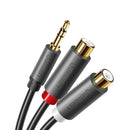 Ugreen 3.5mm Male to 2 RCA Female Cable - 0.25m (Gray) (AV109/10547)