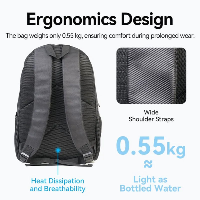 Vention Water-Repellent Laptop Backpack - 20L (Black) (KRMB0)