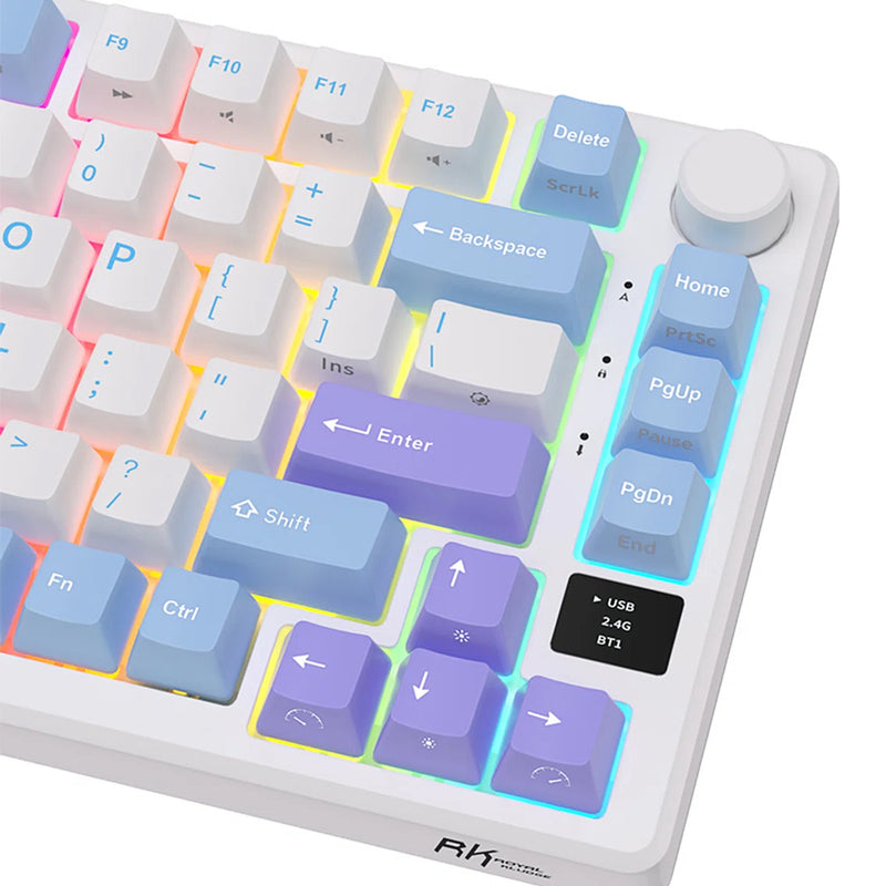 Royal Kludge RK-M75 Tri-Mode RGB 81 Keys Hot-Swappable Mechanical Keyboard Taro Milk