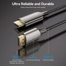 Vention Cotton Braided 8K DisplayPort Male to HDMI Male Cable - Black Zinc Alloy Type 1.8M (HFPBAC)