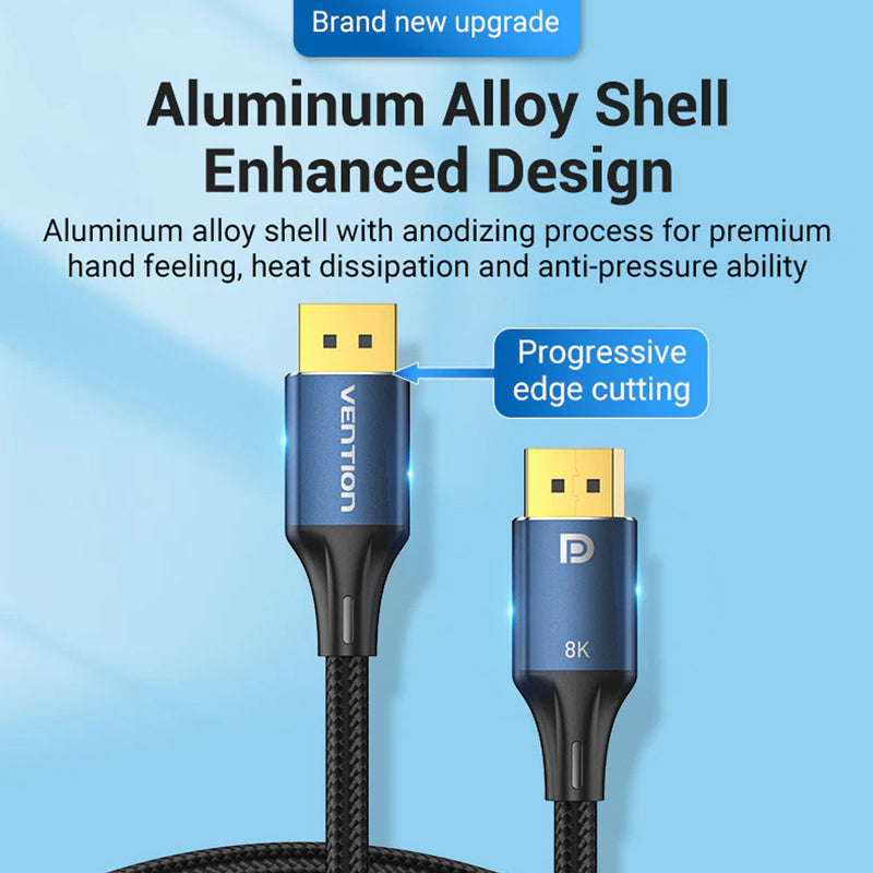 Vention 8K DisplayPort Cable - Blue Aluminum Shell 1.5M (HCELG)