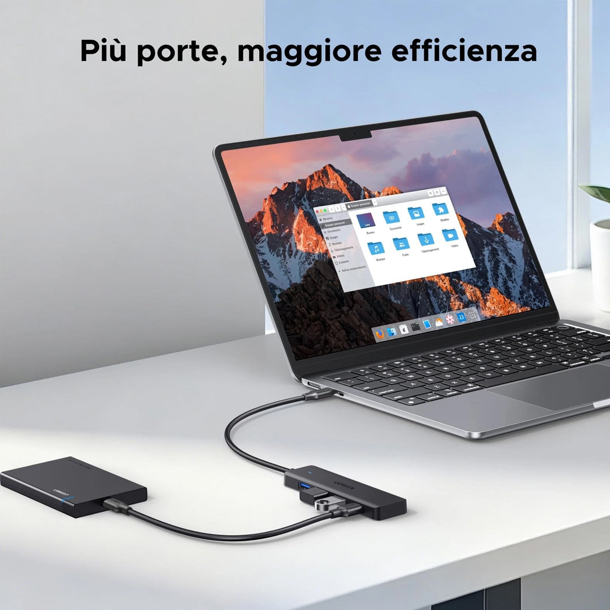 Ugreen 4-Port USB-A 3.2 Gen 1 Hub - 0.15m (Black) (CM219/35461)