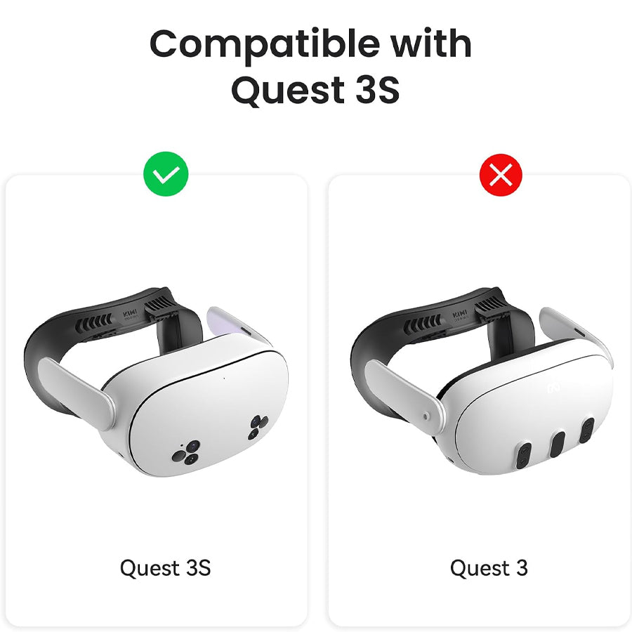 Kiwi Design V4 Facial Interface Set for Meta Quest 3S (Black) (Q2-5)