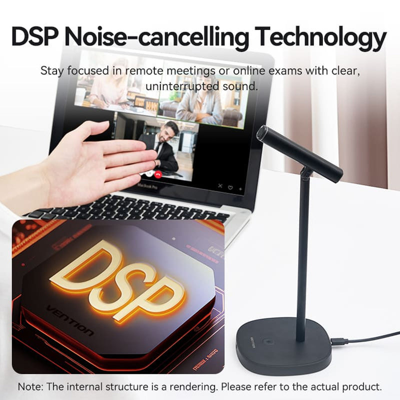 Vention USB Desktop Microphone with Mute Button (Black) (NCCB0)
