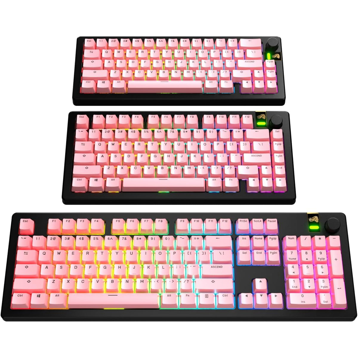 Glorious GPBT Basics Keycaps 130 Keys (Classic Black, Potion Pink, Epic Purple, Revive Red)