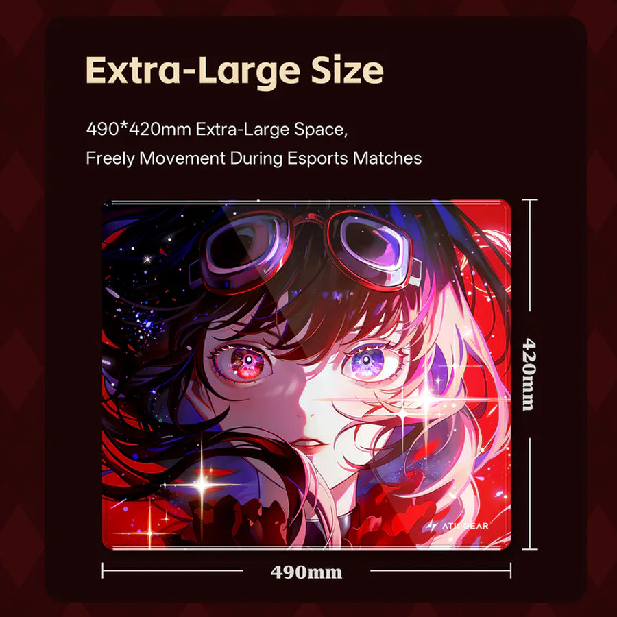 ATK Crimson Anime Glass Mouse Pad (490x420x4.5mm)