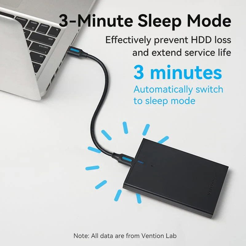Vention 2.5 Inch SATA Hard Drive Enclosure - USB 3.0 Micro-B (KPAB0)