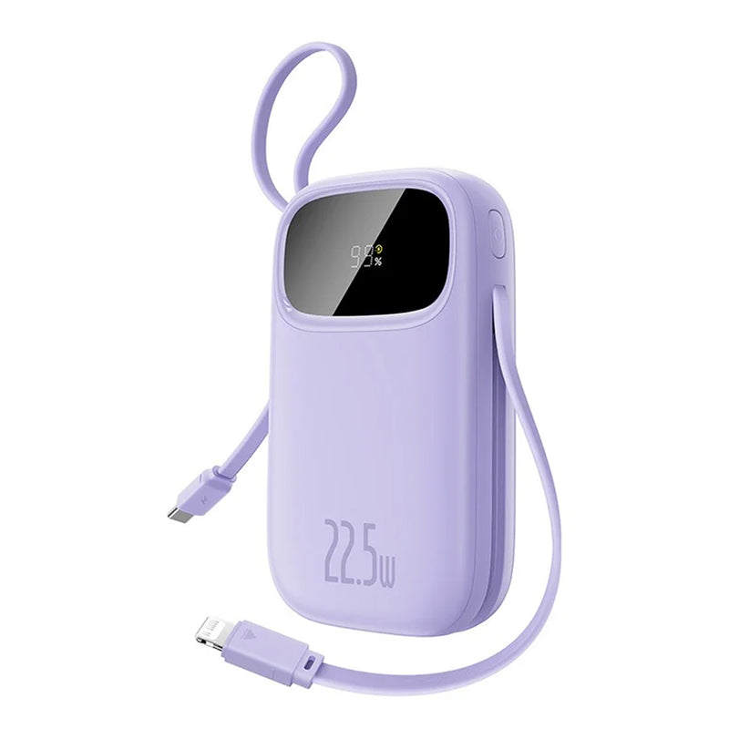 Baseus QPow 3 Digital Display Fast-Charging Power Bank with Built-in USB-C + iP Cable 20000mAh 22.5W