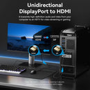 Vention Cotton Braided 8K DisplayPort Male to HDMI Male Cable - Black Zinc Alloy Type 1.8M (HFPBAC)