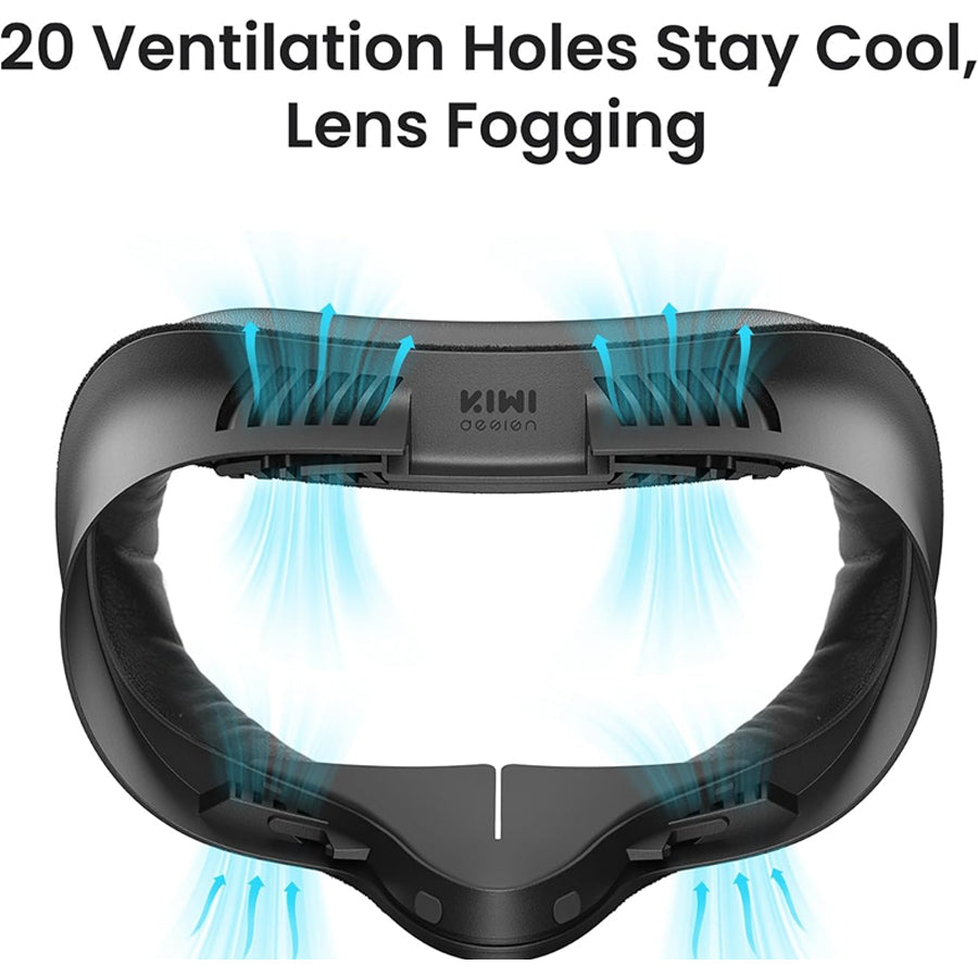 Kiwi Design V4 Facial Interface Set for Meta Quest 3S (Black) (Q2-5)