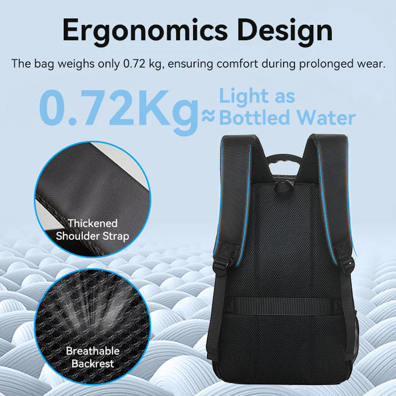 Vention Water-Repellent Laptop Backpack with USB & Lock Equipped - 20L (Black) (KRKB0)