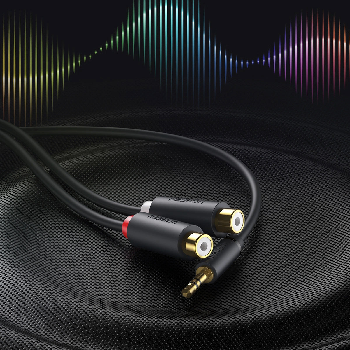 Ugreen 3.5mm Male to 2 RCA Female Cable - 0.25m (Gray) (AV109/10547)