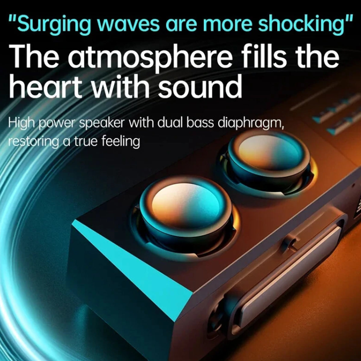 Niye V28 Bluetooth Desktop RGB Soundbar with Alarm Clock