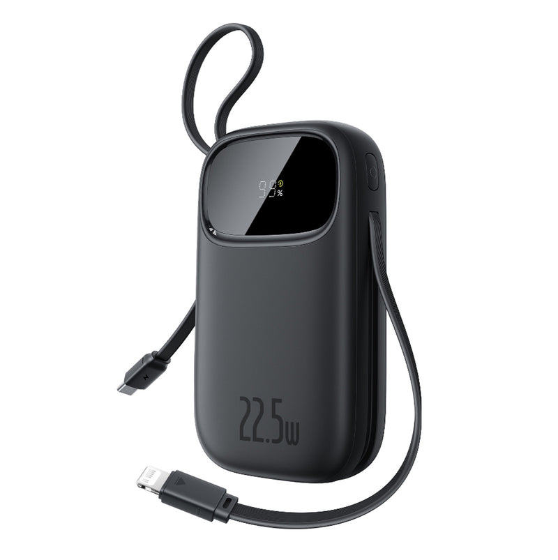 Baseus QPow 3 Digital Display Fast-Charging Power Bank with Built-in USB-C + iP Cable 20000mAh 22.5W