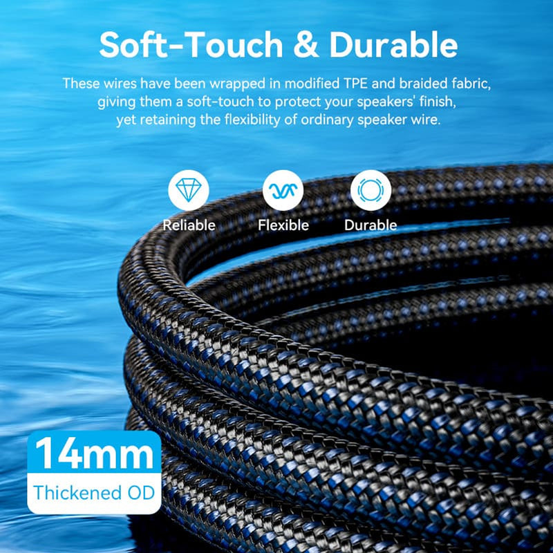 Vention Speaker Wire (Hi-Fi) with Dual Banana Plugs - 1.5M (BLBLG)