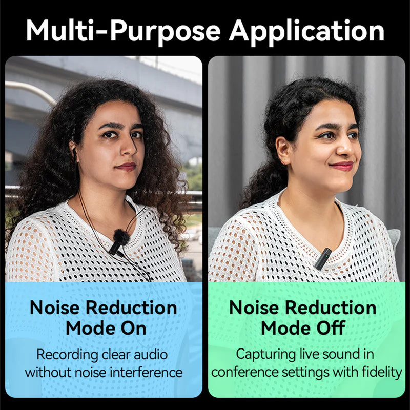 Vention USB-C 2-Pack Wireless Lavalier Microphone with Charging Case (Black) (NCAB0)