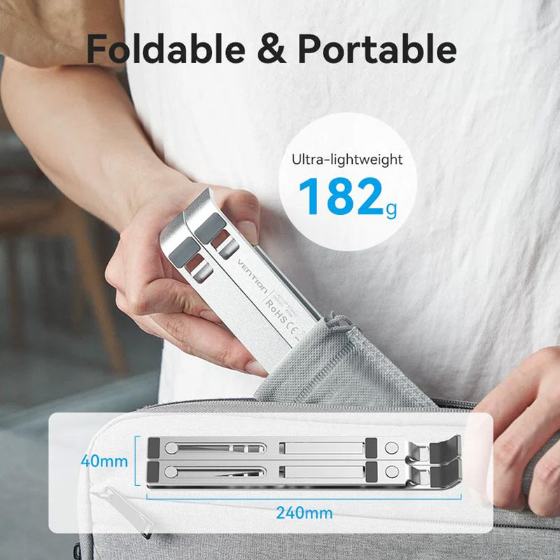 Vention Foldable Laptop Stand - Silver Aluminum Alloy Type (KDMI0)
