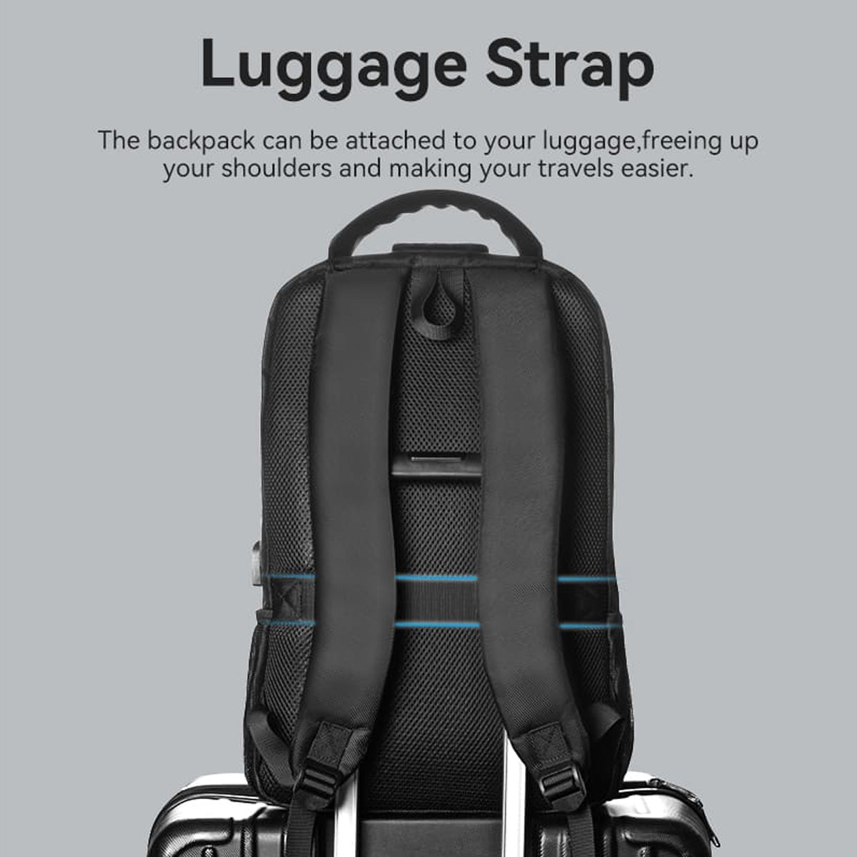 Vention Water-Repellent Laptop Backpack with USB & Lock Equipped - 20L (Black) (KRKB0)