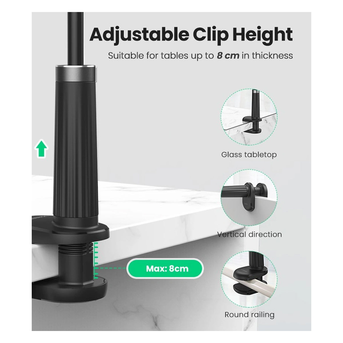 Ugreen Phone Holder with Flexible Long Arm - 90cm (Black) (LP113/80906)