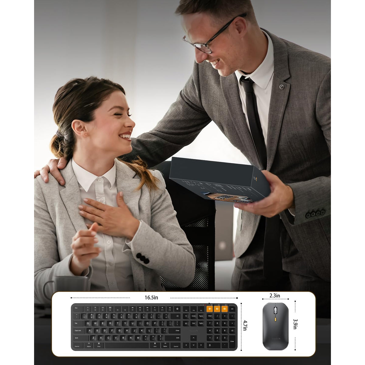ProtoArc KM100-A Bluetooth Triple Channel Ultra-Slim Backlit Keyboard and Mouse Combo