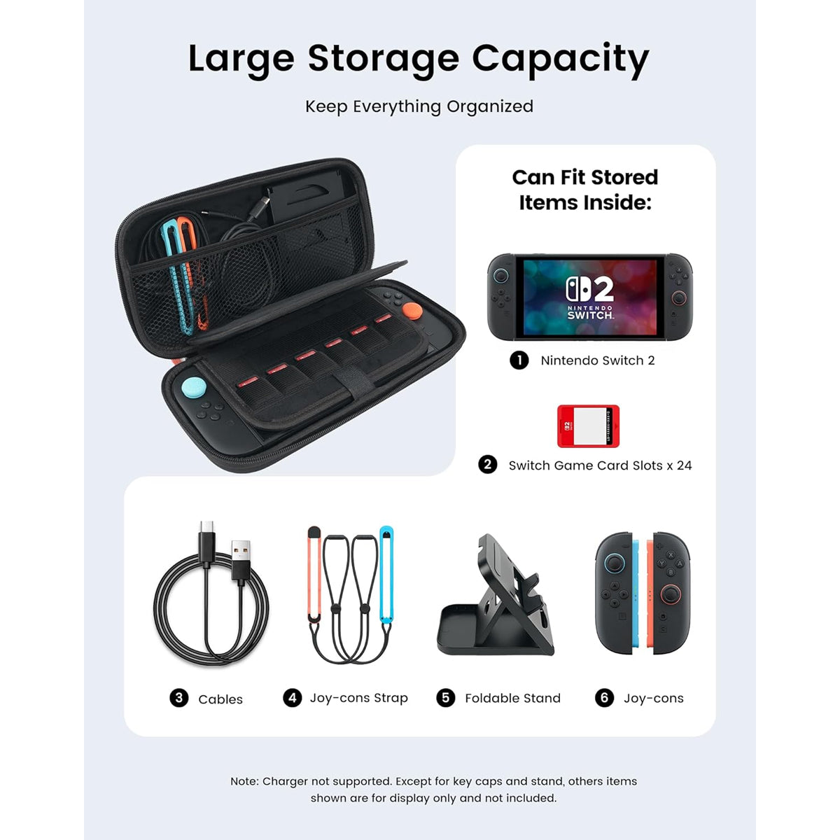 Transnovo Portable Hard Case with Basic Protection Kit for Nintendo Switch 2 (Black) (NS2-CC02-1)