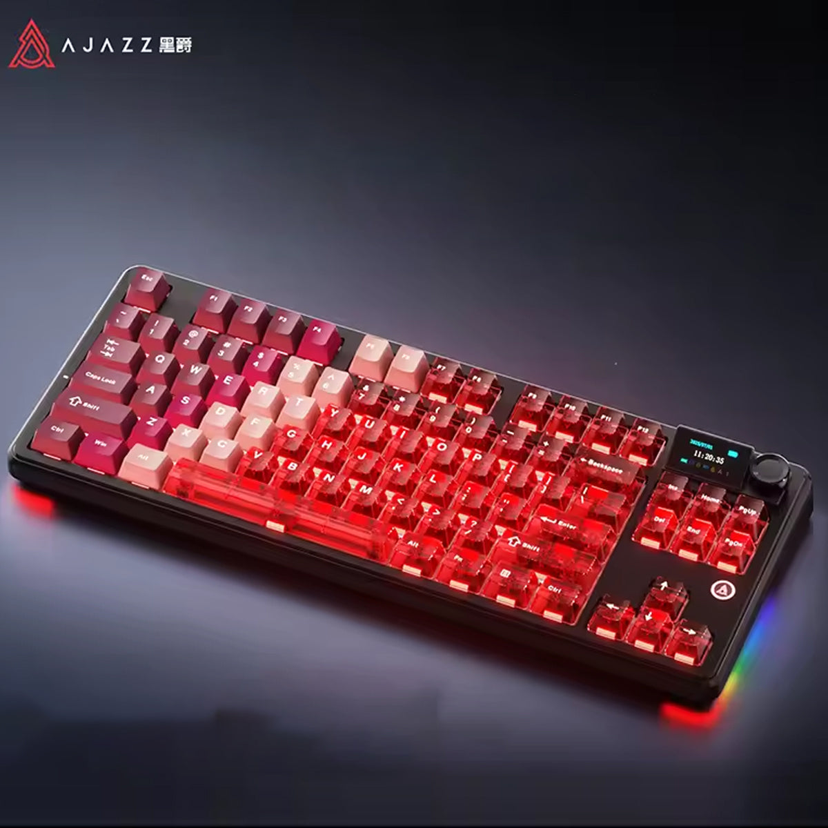 Ajazz MK87 RGB 87 Keys Hot-Swappable Mechanical Keyboard (Transparent Red) (Pitaya Switch)