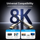 Vention Cotton Braided 8K DisplayPort Male to HDMI Male Cable - Black Zinc Alloy Type 1.8M (HFPBAC)