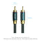 Vention Cotton Braided RCA Male to Male Coaxial Audio Cable - Green Copper Type 2M (BCTGH)