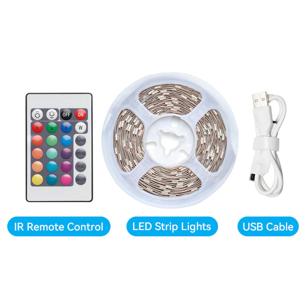 Vention RGB FPC LED Strip Lights with IR Remote & USB 5V Power Supply ...