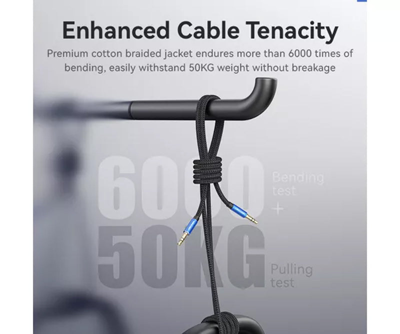 Vention 3.5mm Male to Male Audio Cable - Cotton Braided Aluminum Type 2M (BAWLH)