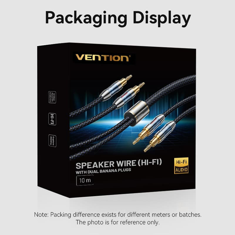 Vention Speaker Wire (Hi-Fi) with Dual Banana Plugs - 1.5M (BLBLG)
