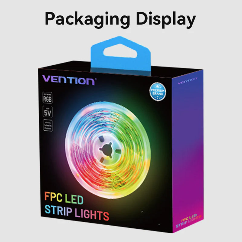 Vention RGB FPC LED Strip Lights with IR Remote & USB 5V Power Supply - (2M, 5M) (PAAWH, PAAWJ)