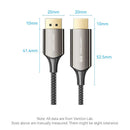 Vention Cotton Braided 8K DisplayPort Male to HDMI Male Cable - Black Zinc Alloy Type 1.8M (HFPBAC)