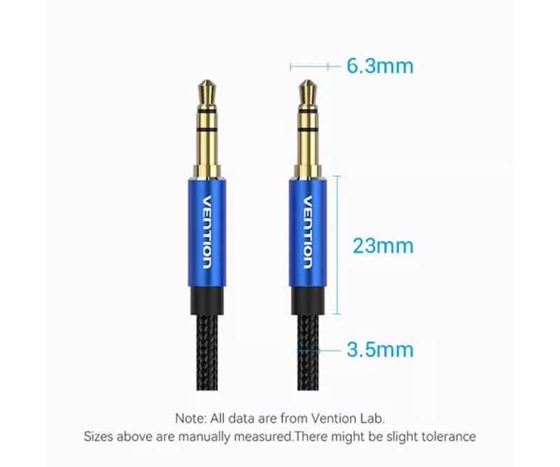 Vention 3.5mm Male to Male Audio Cable - Cotton Braided Aluminum Type 2M (BAWLH)