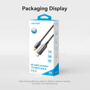 Vention Cotton Braided 8K DisplayPort Male to HDMI Male Cable - Black Zinc Alloy Type 1.8M (HFPBAC)