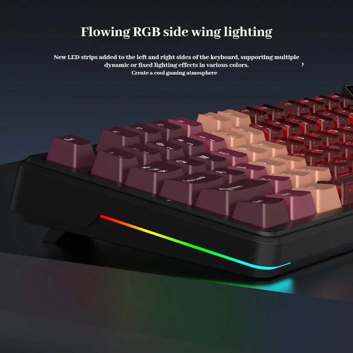 Ajazz MK87 RGB 87 Keys Hot-Swappable Mechanical Keyboard (Transparent Red) (Pitaya Switch)