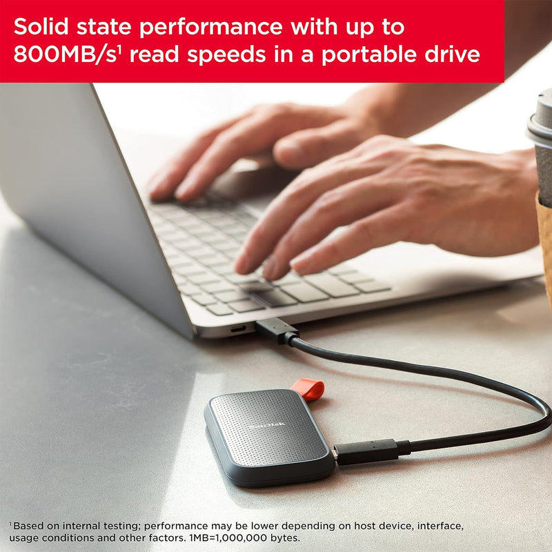 Sandisk 2TB USB 3.2 Gen 2 Type-C up to 800MB/s Portable SSD (Black ...