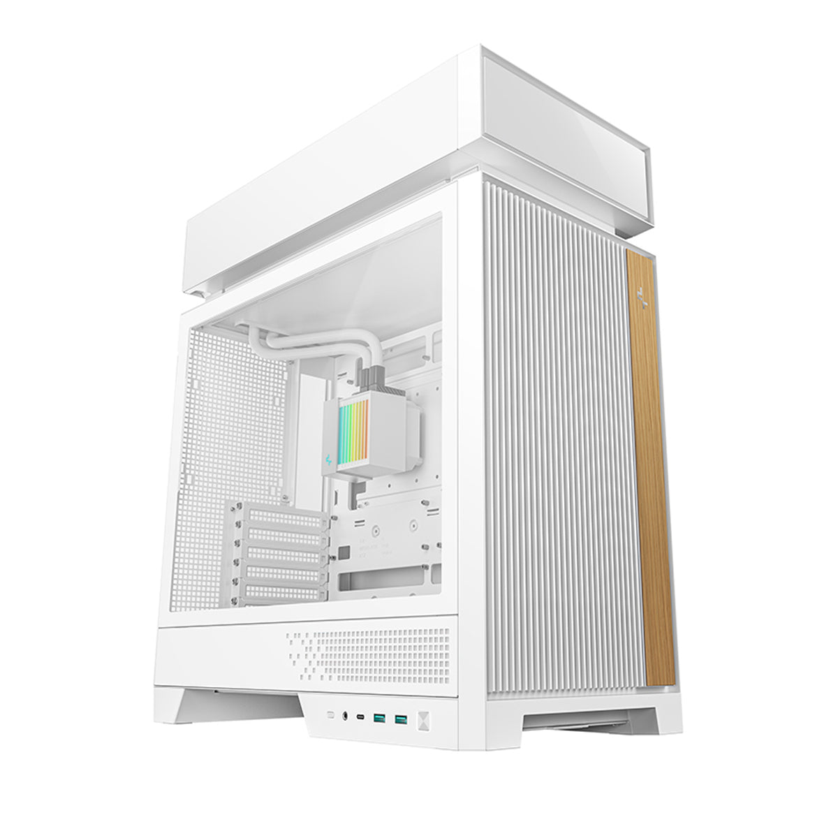 DeepCool CL6600 ATX PC Case with 360mm ARGB Liquid Cooler (Black, White)