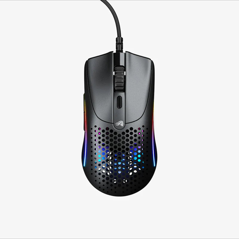 Glorious Model O 2 Mini Ultralight Ambidextrous RGB Wired Gaming Mouse (Black, White)