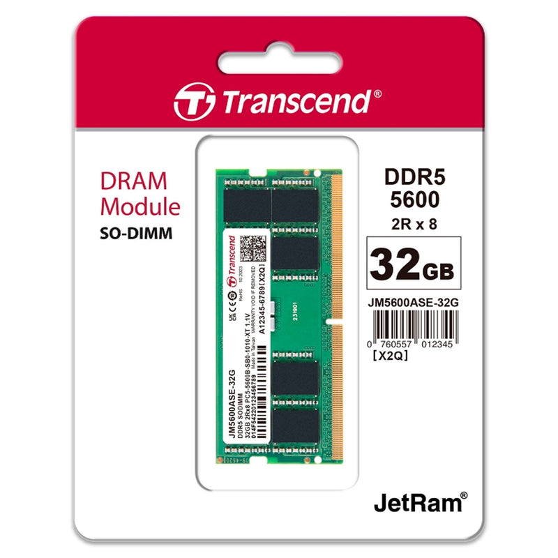 Transcend JetRam 32GB DDR5 5600MHz SODIMM 2Rx8 CL46 1.1V